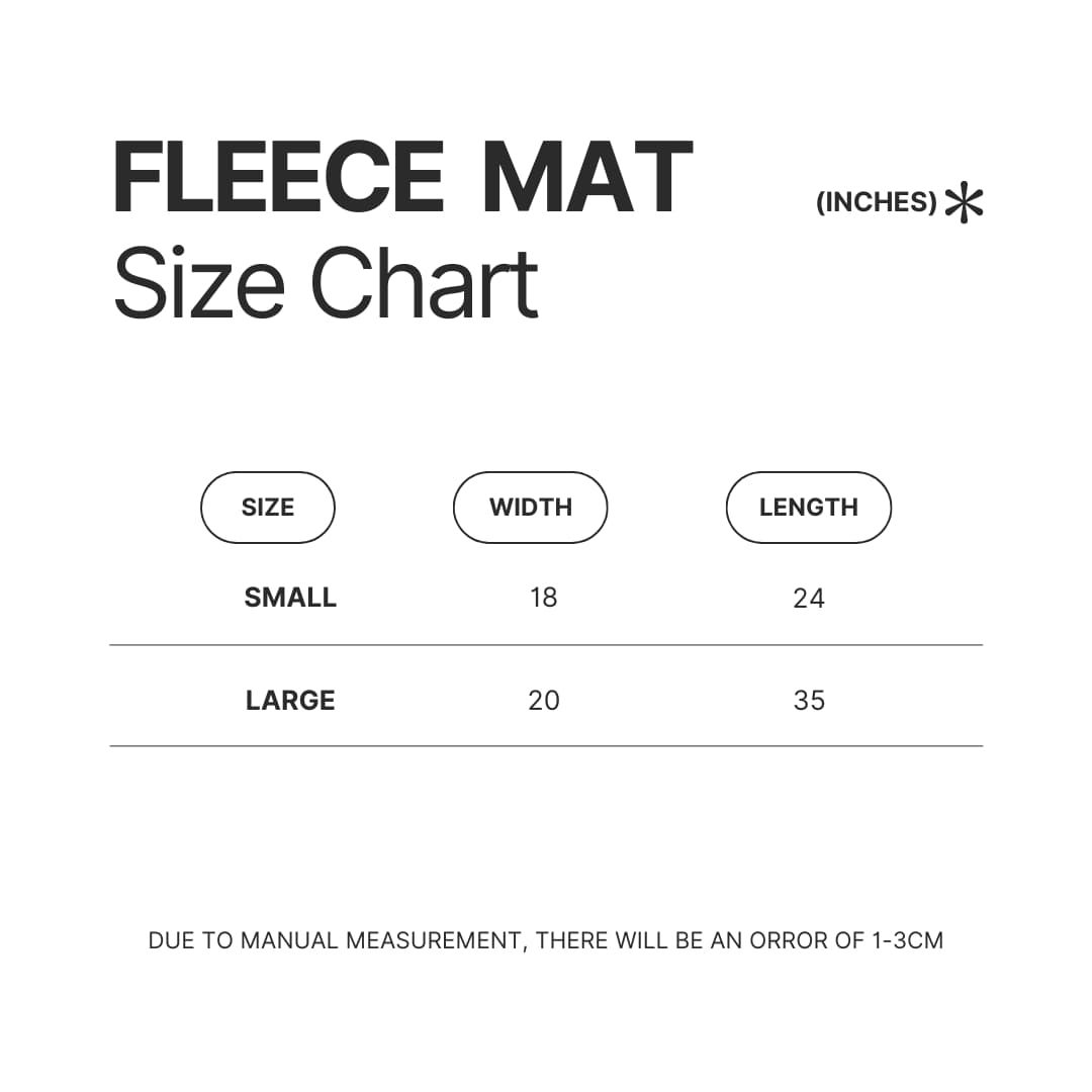 Fleece Mat Size Chart - Melanie Martinez Music Shop