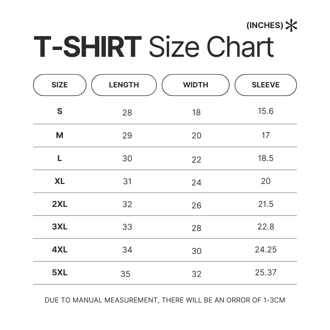 T shirt Size Chart - Melanie Martinez Music Shop