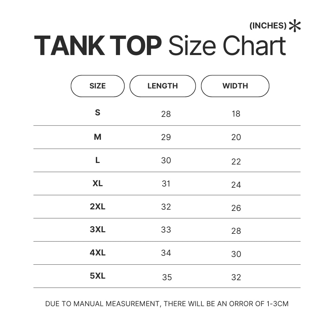 Tank Top Size Chart - Melanie Martinez Music Shop